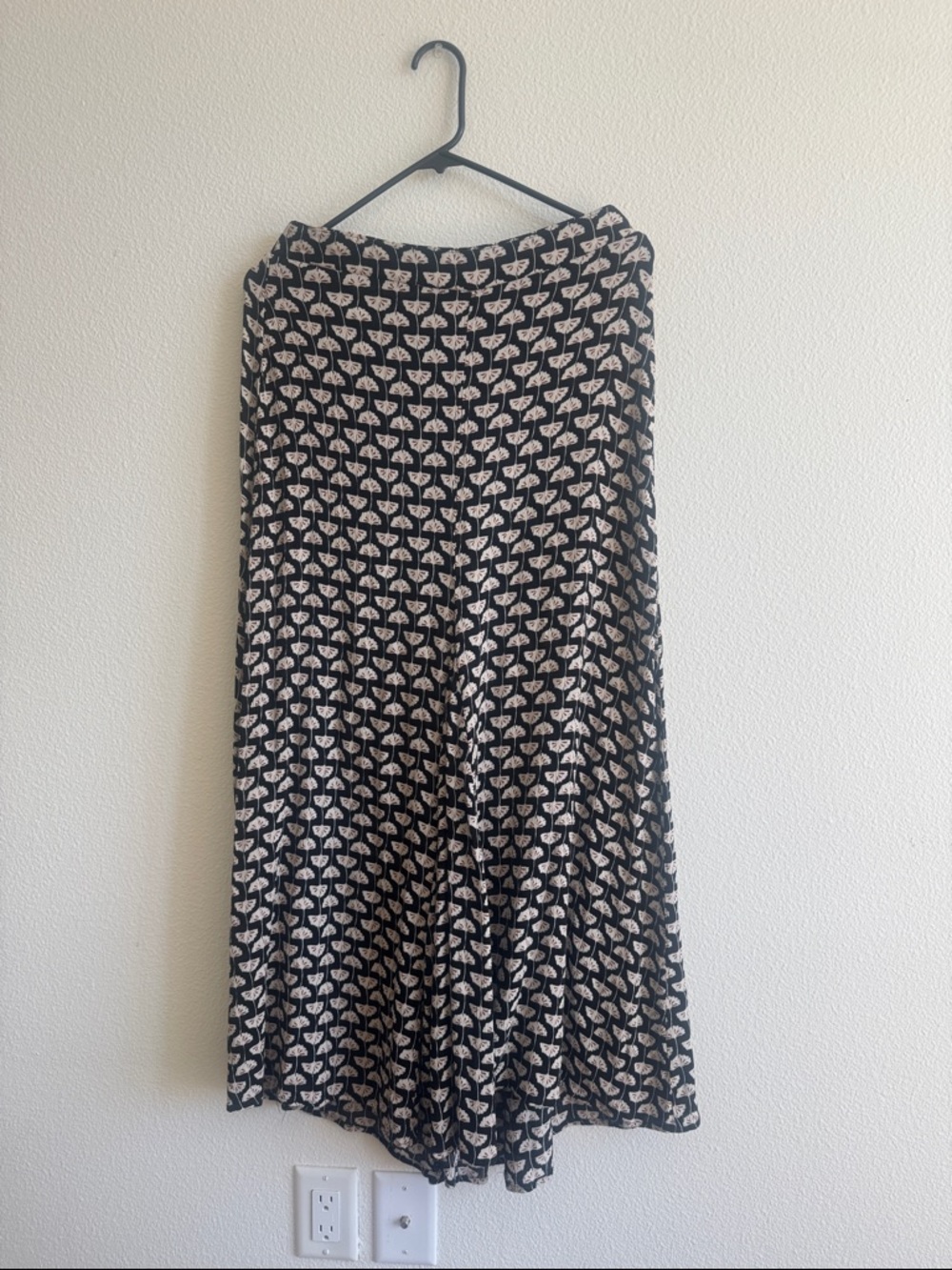 Women's Black Printed A-Line Skirt